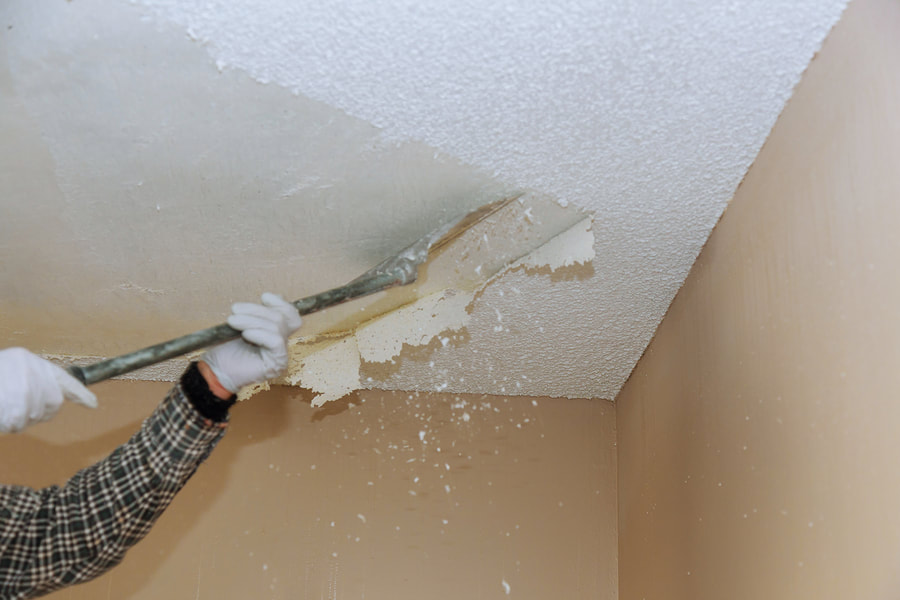 Scraping old Popcorn Ceiling and Removal